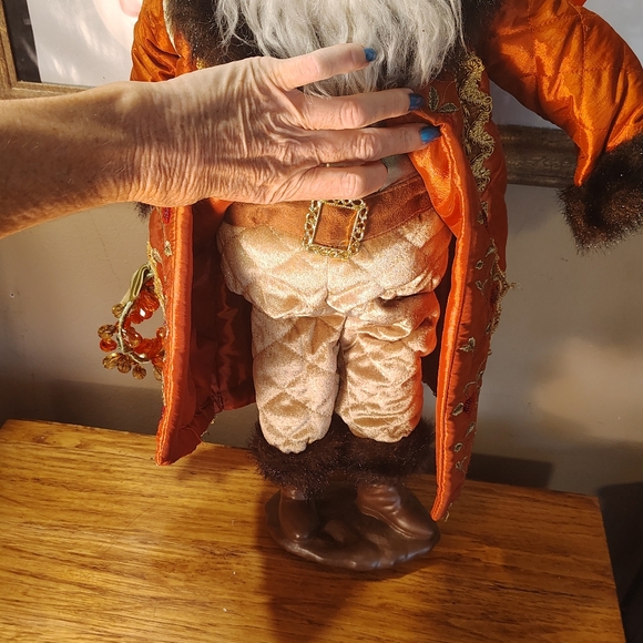 VICTORIAN OLE ST NICK CERAMIC FACE/HANDS QUILTED DUSTY ROSE 21" CHRISTMAS STATUE - Picture 7 of 12